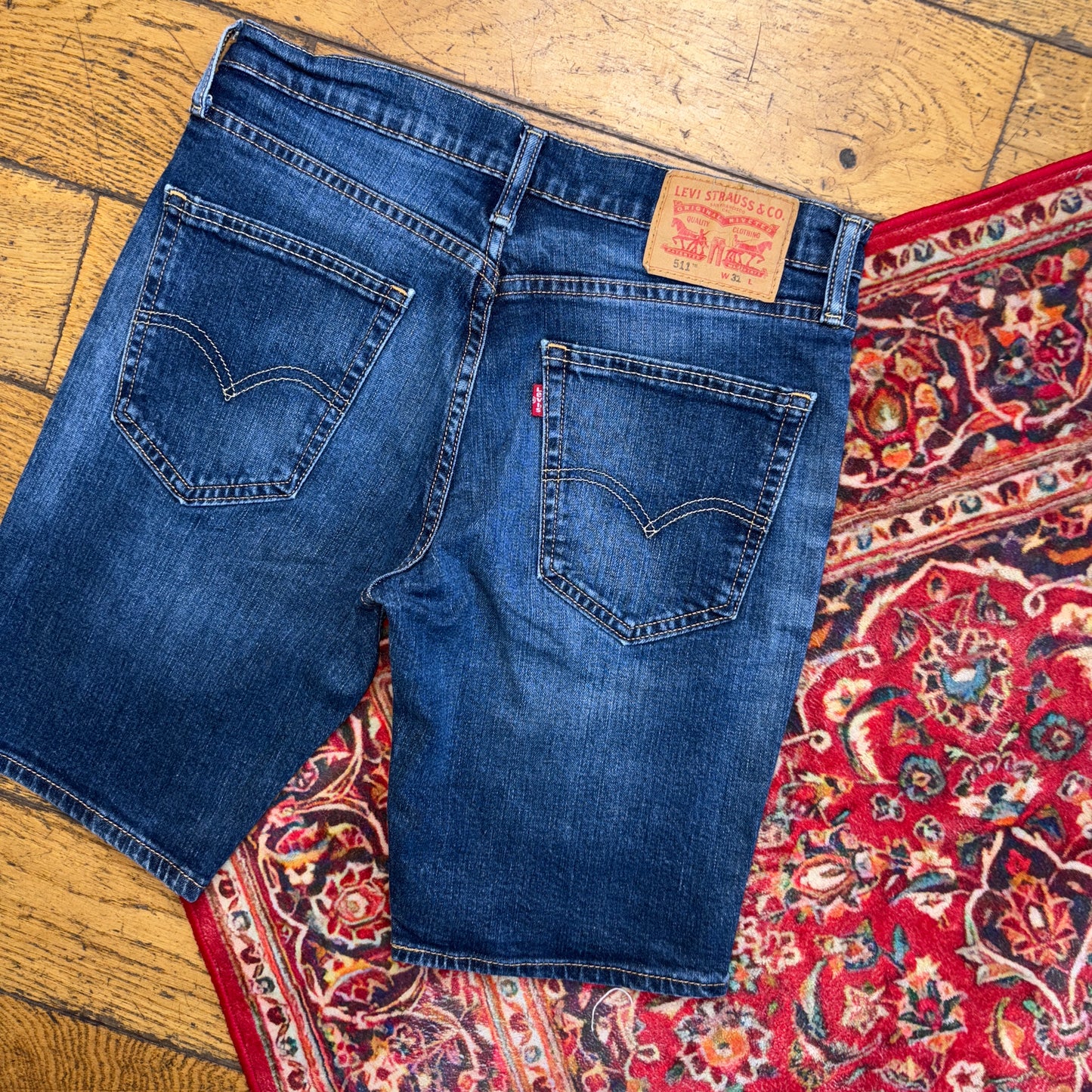 Vintage Levis 511 Slim Blue Denim Shorts - 31