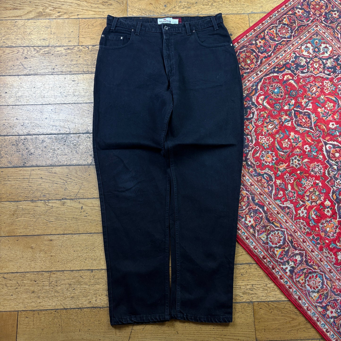 Vintage Levis 545 Baggy Tapered Black Denim Jeans - 38