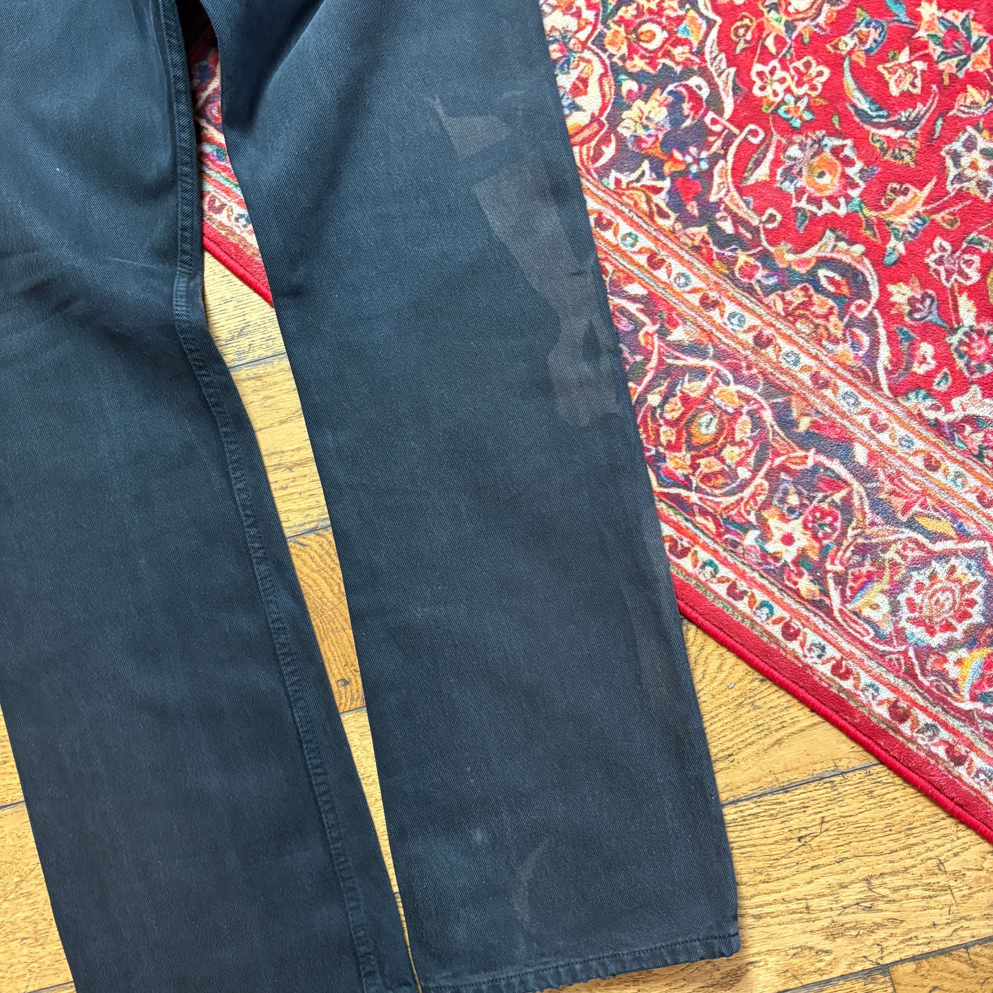 Vintage Levis 501 Straight Black Denim Jeans - 34R