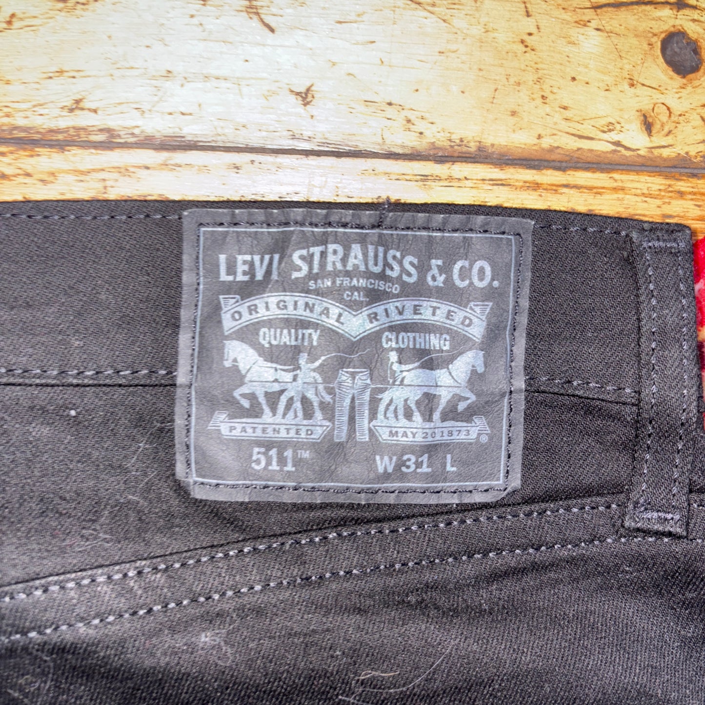 Vintage Levis 511 Slim Black Denim Shorts - 31