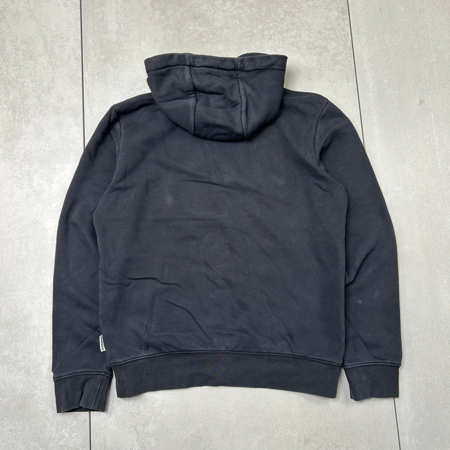 Vintage Napapijri Black Embroidered Hoodie Sweatshirt - M