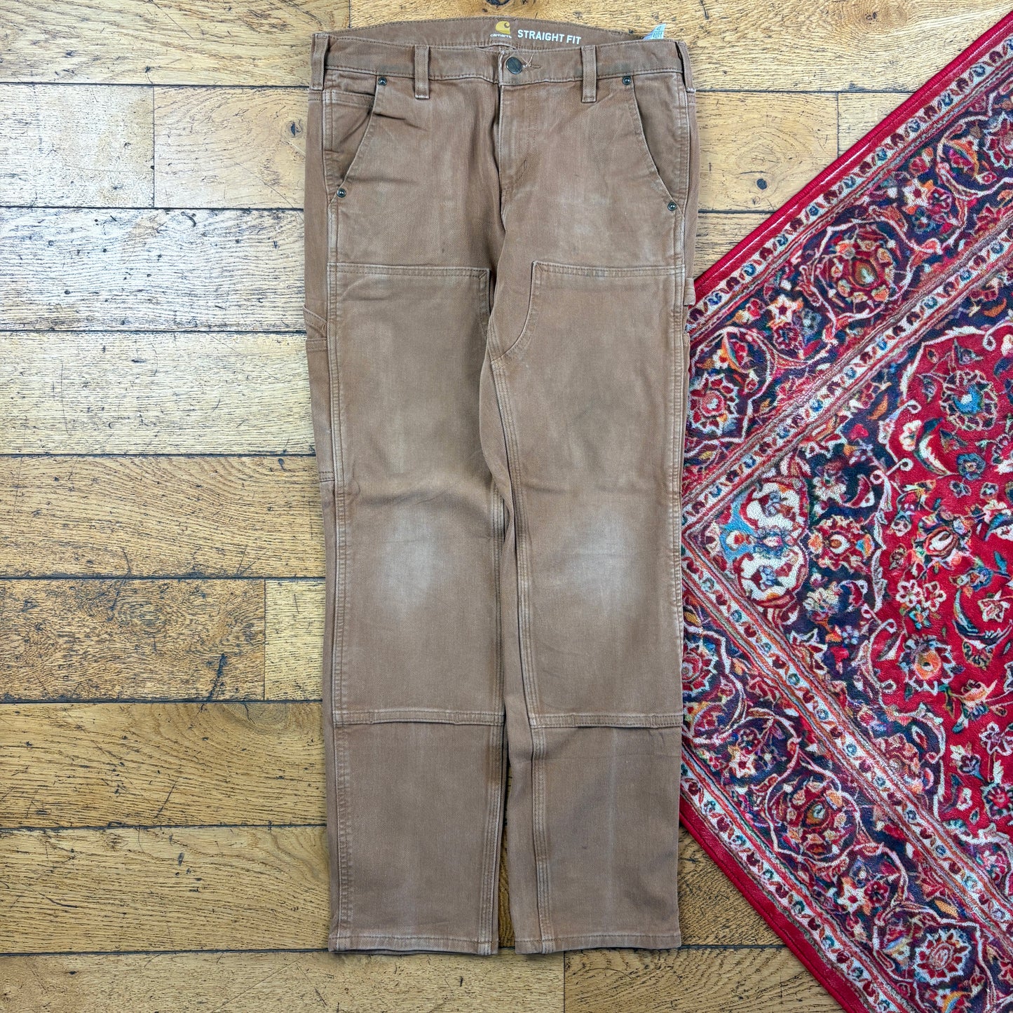 Vintage Carhartt Brown Double Knee Womens Workwear Carpenter Baggy Trousers - 10