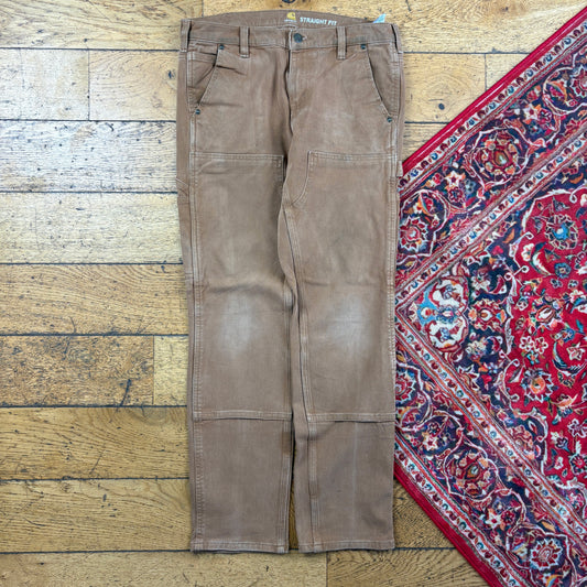 Vintage Carhartt Brown Double Knee Womens Workwear Carpenter Baggy Trousers - 10