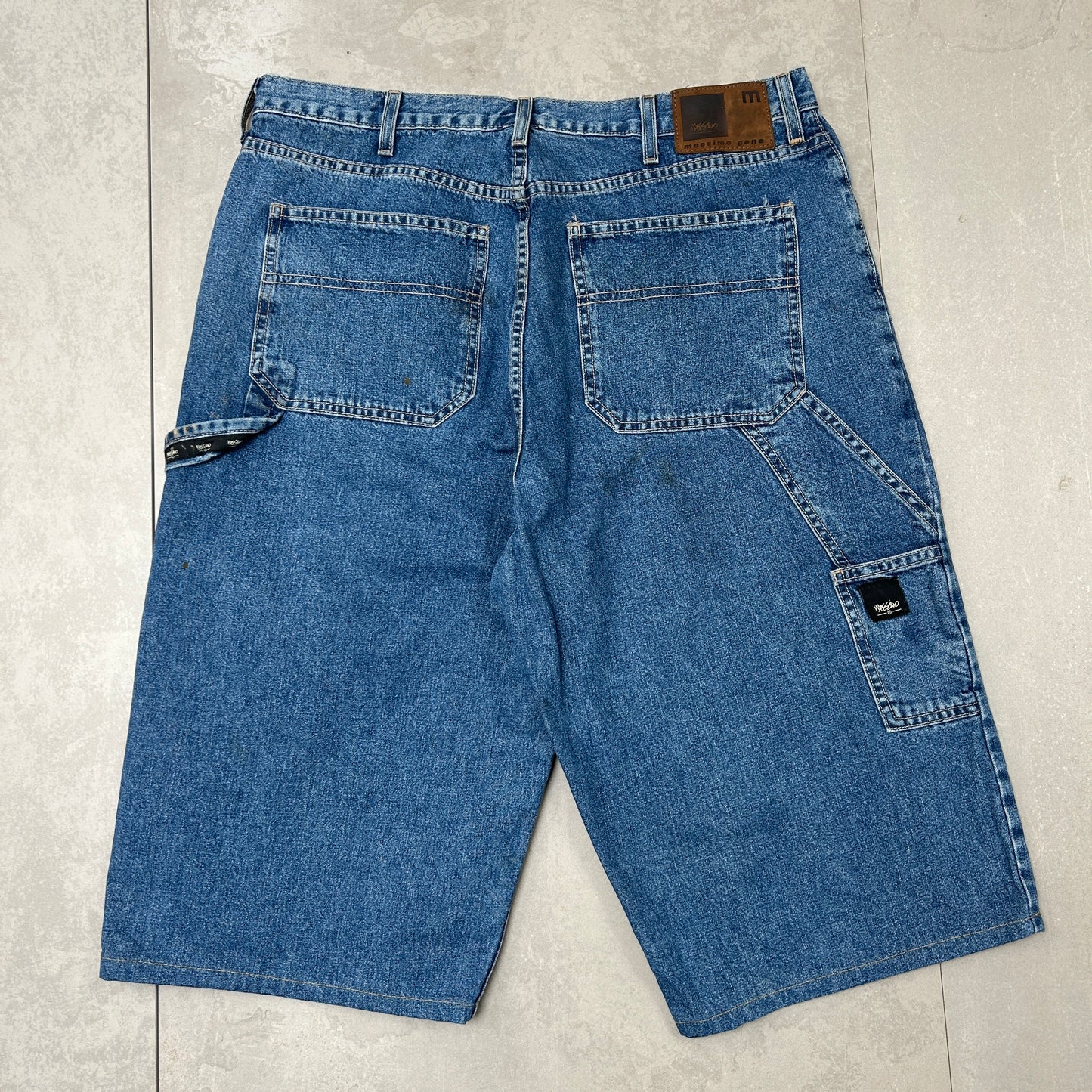 Vintage Mossimo Embroidered Hip Hop Baggy Blue Shorts Jorts - 36