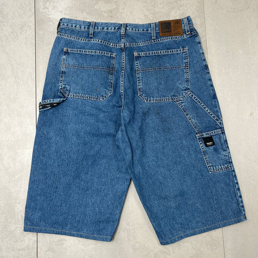 Vintage Mossimo Embroidered Hip Hop Baggy Blue Shorts Jorts - 36