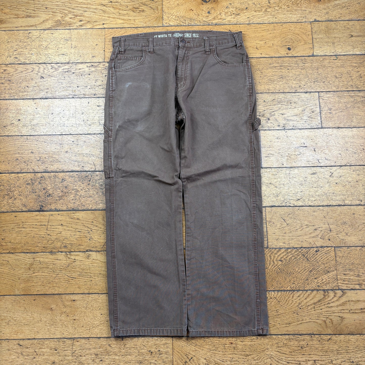 Vintage Dickies Brown Workwear Carpenter Baggy Trousers - 34