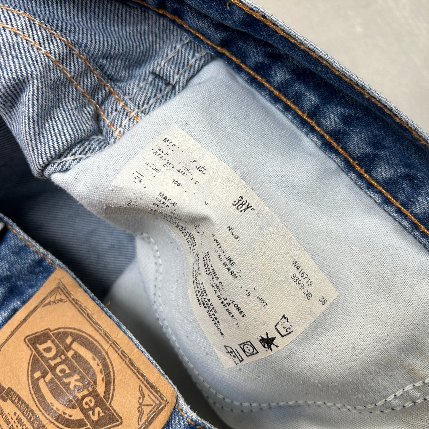Vintage Dickies Workwear Carpenter Baggy Blue Jeans - 37