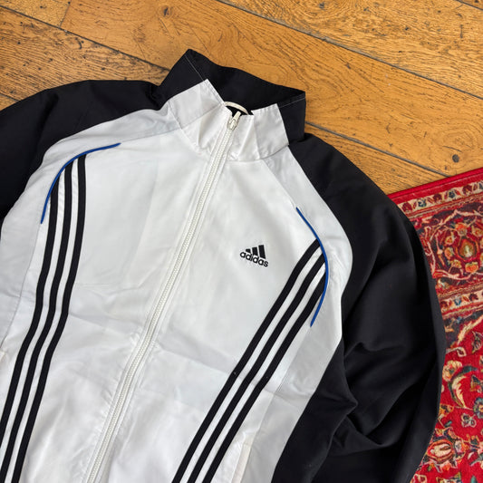 Vintage Adidas Black White Tracksuit Track Shell Windbreaker Jacket - L