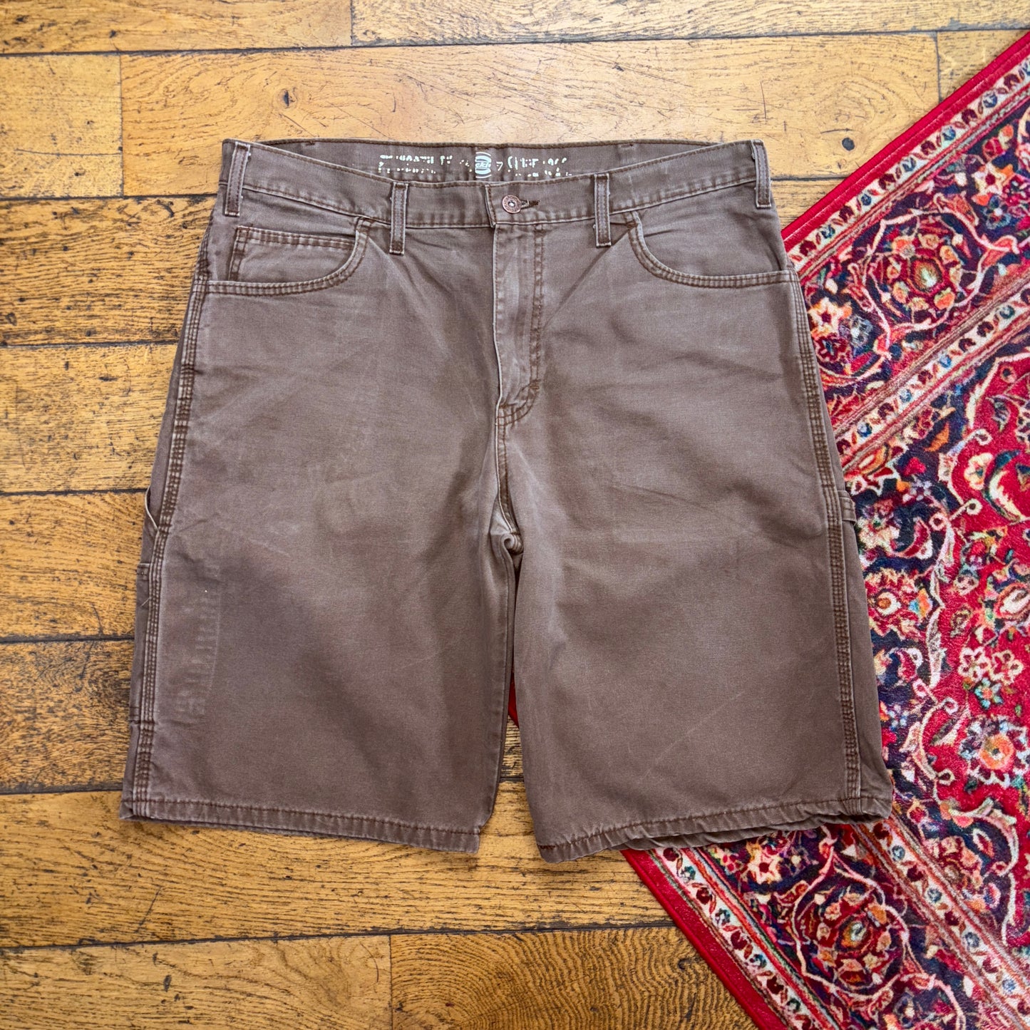 Vintage Dickies Brown Workwear Carpenter Baggy Shorts - 36