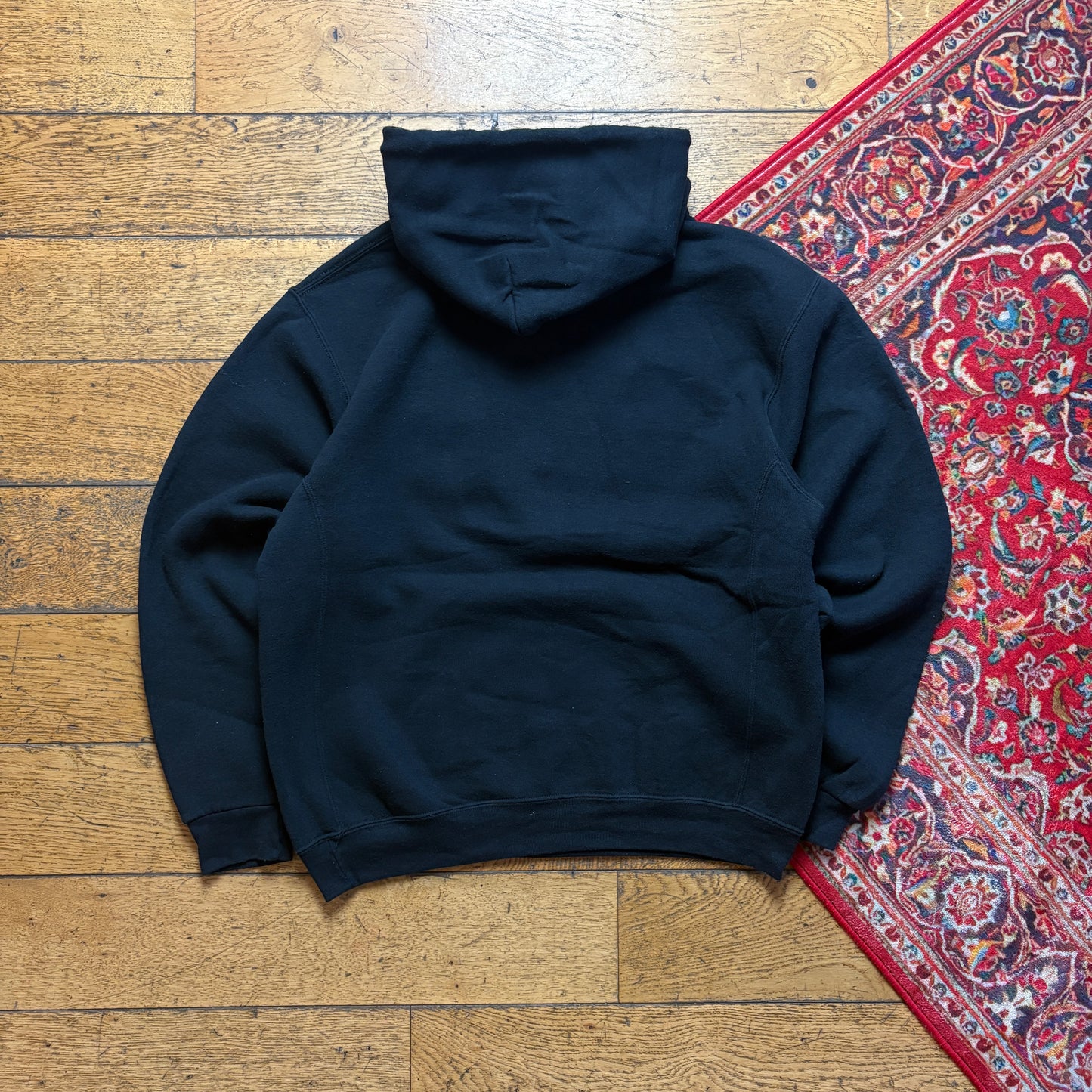 Vintage Russell Athletic Black Boxy Embroidered Sweatshirt - M