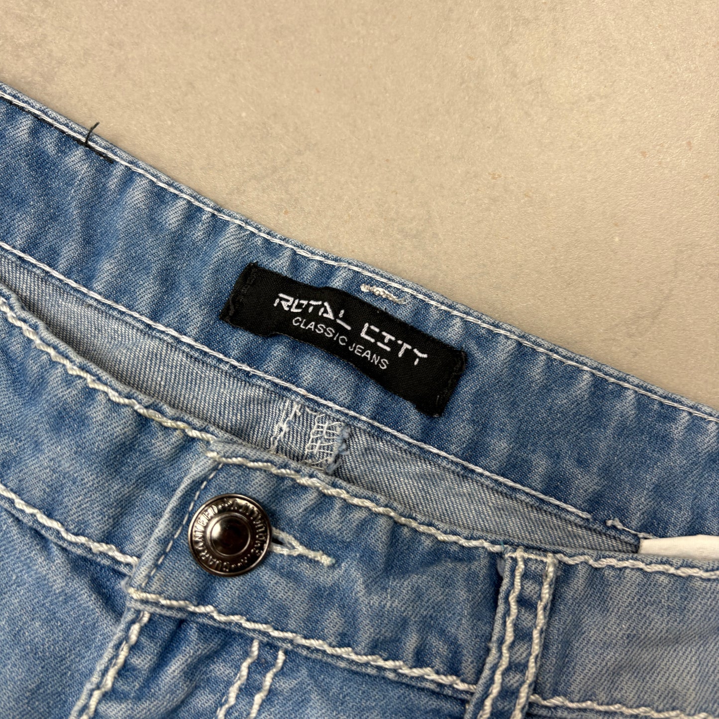 Vintage Embroidered Hip Hop Blue Jeans - 34