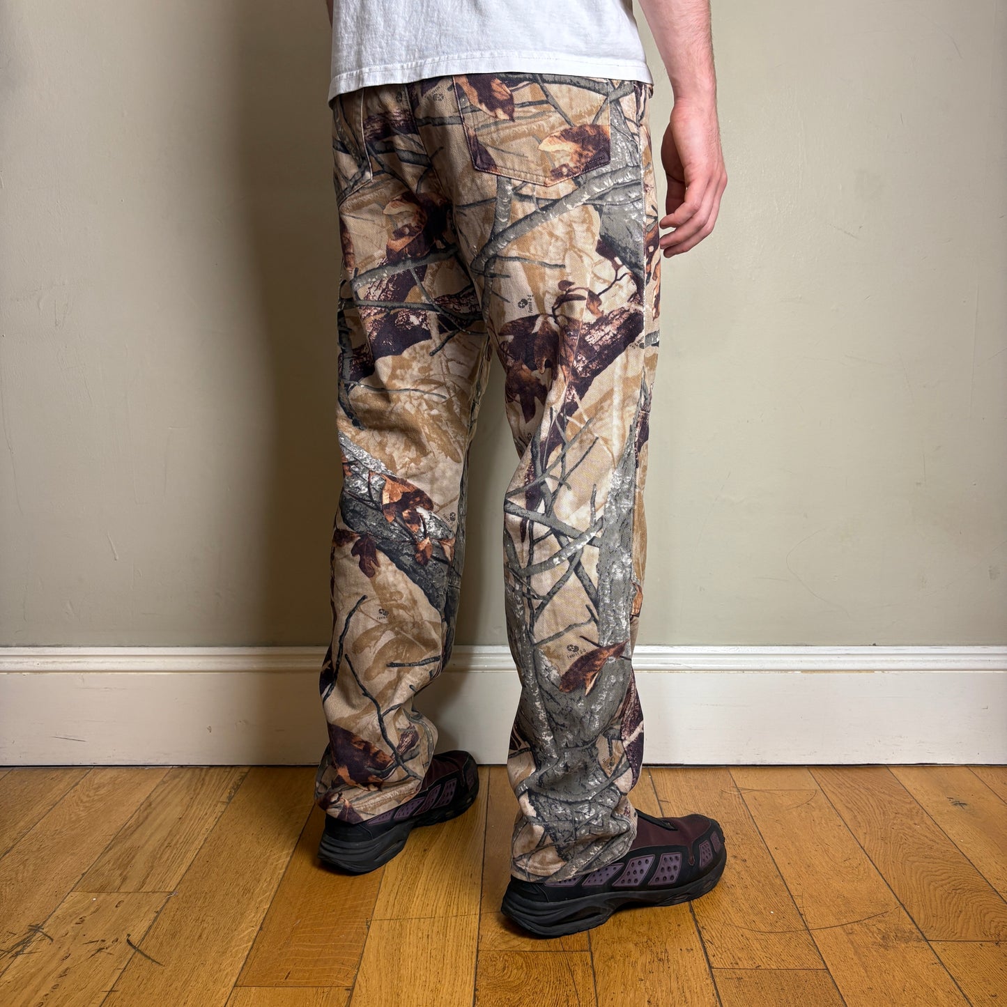 Vintage Real Tree Camo Double Knee Brown Hunting Workwear Trousers - 34R