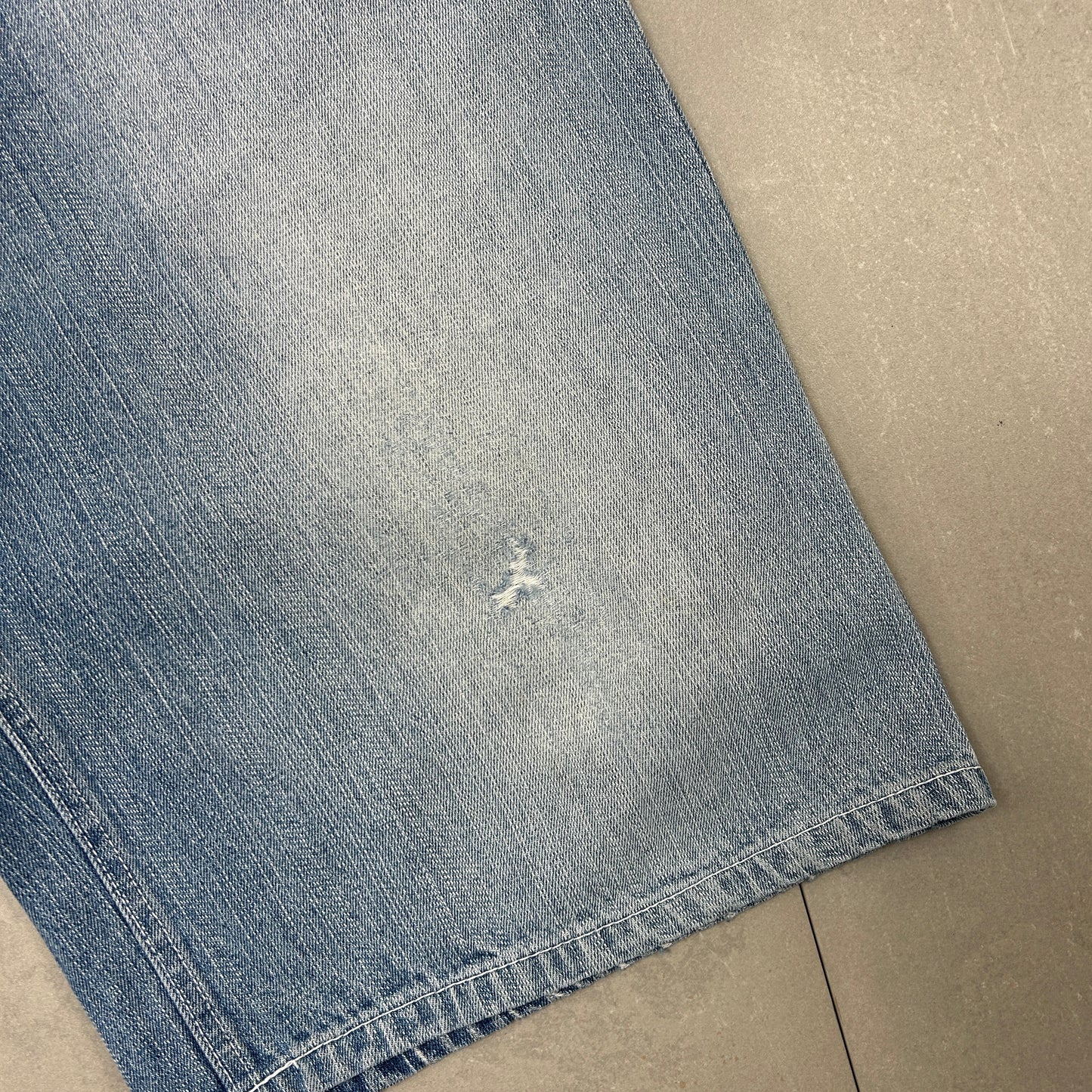 Vintage Bloodline Embroidered Hip Hop Baggy Blue Shorts Jorts - 36