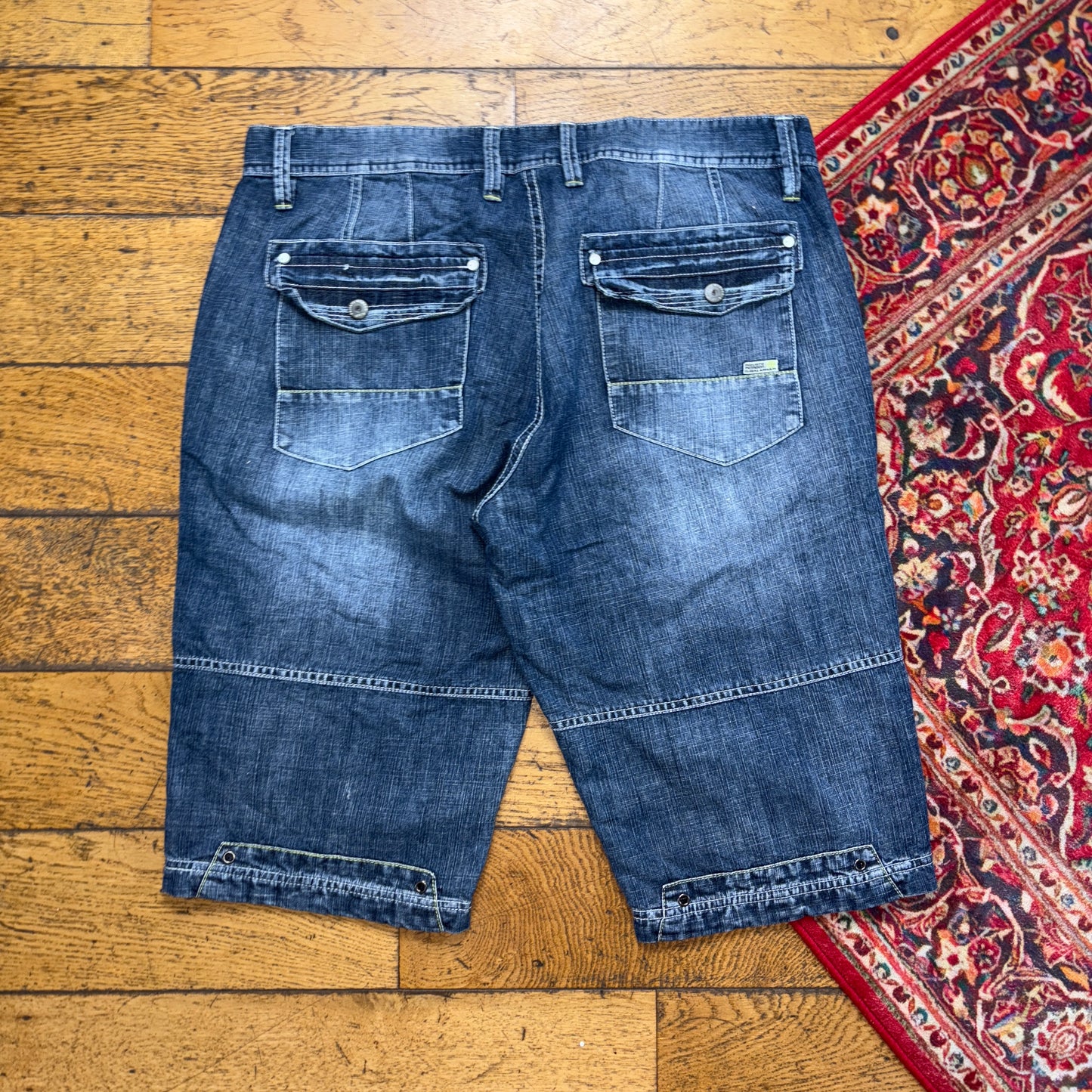 Vintage Grey Denim Shorts - 38