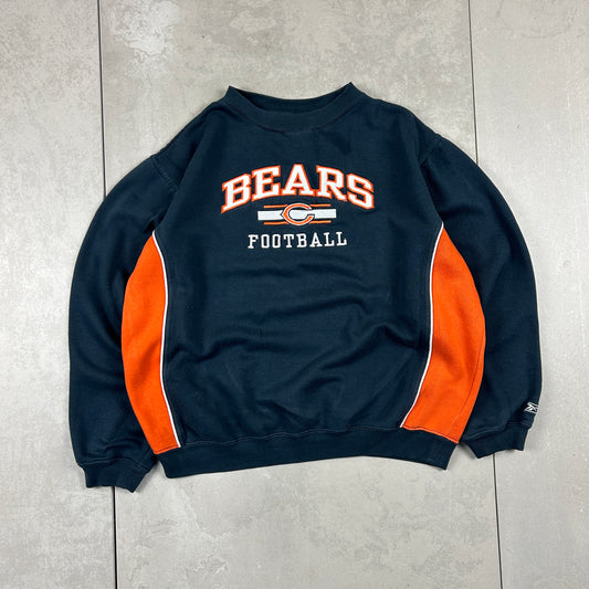 Vintage NFL Chicago Bears Reebok Navy Boxy Embroidered Sweatshirt - S