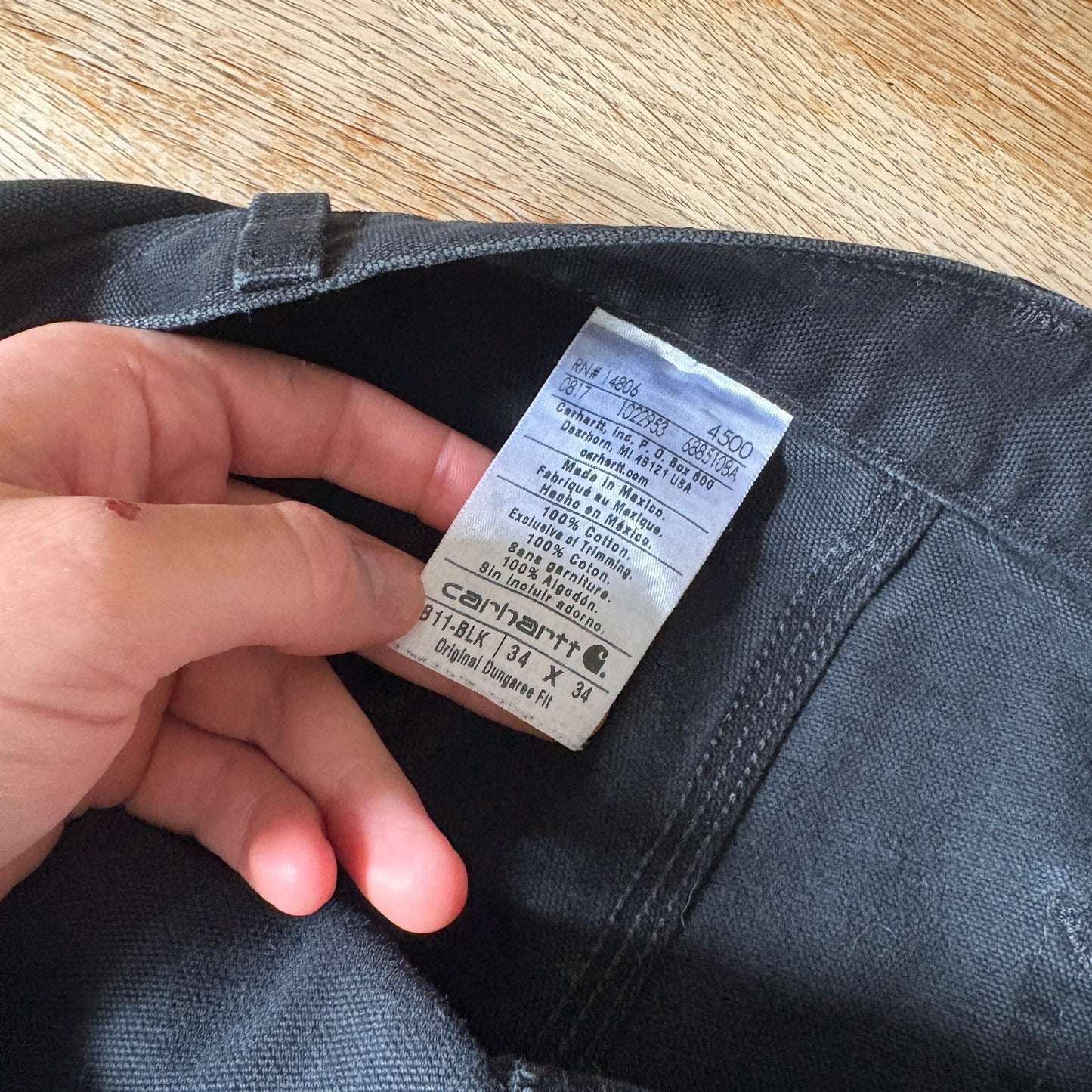 Vintage Carhartt Black Workwear Carpenter Baggy Trousers - 34L