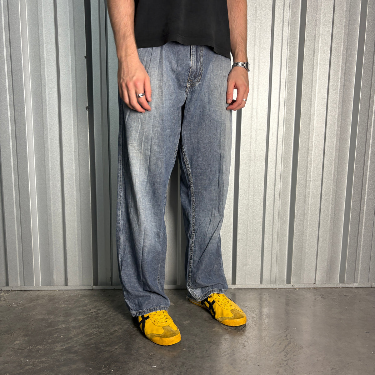 Ecko Unltd Blue Embroidered Japanese Denim Hip Hop Y2K Baggy Jeans - 40S
