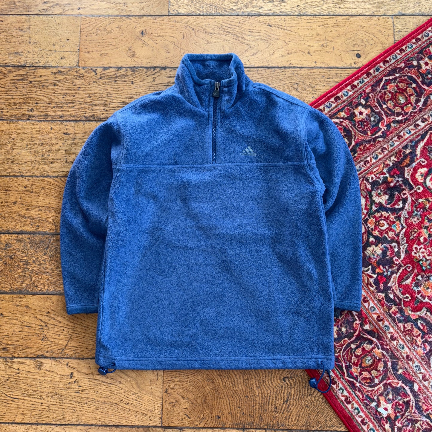 Vintage 90s Adidas Blue Embroidered Womens Fleece Sweatshirt - S
