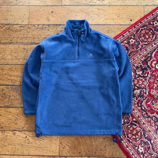 Vintage 90s Adidas Blue Embroidered Womens Fleece Sweatshirt - S