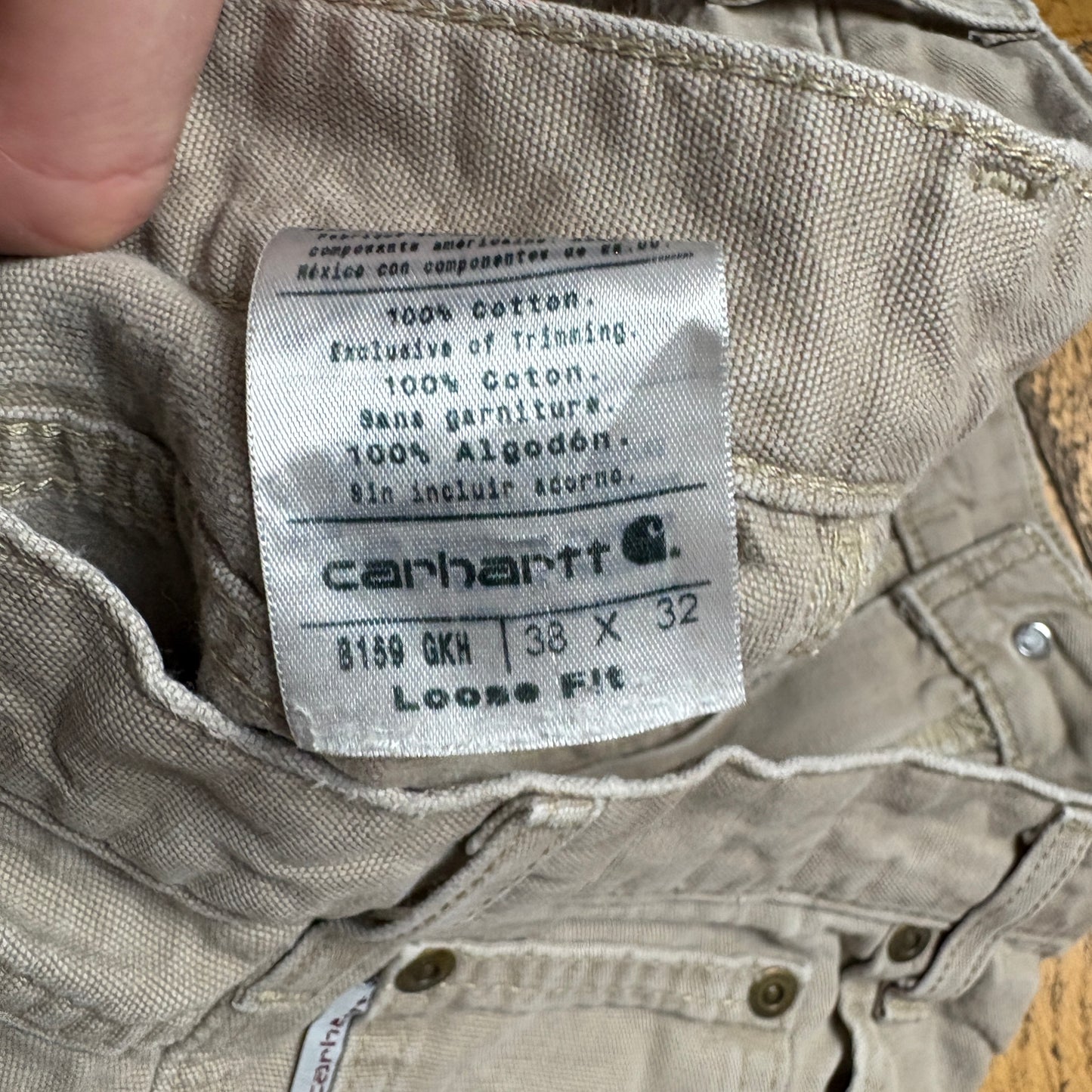 Vintage Carhartt Workwear Carpenter Cream Baggy Trousers - 38R
