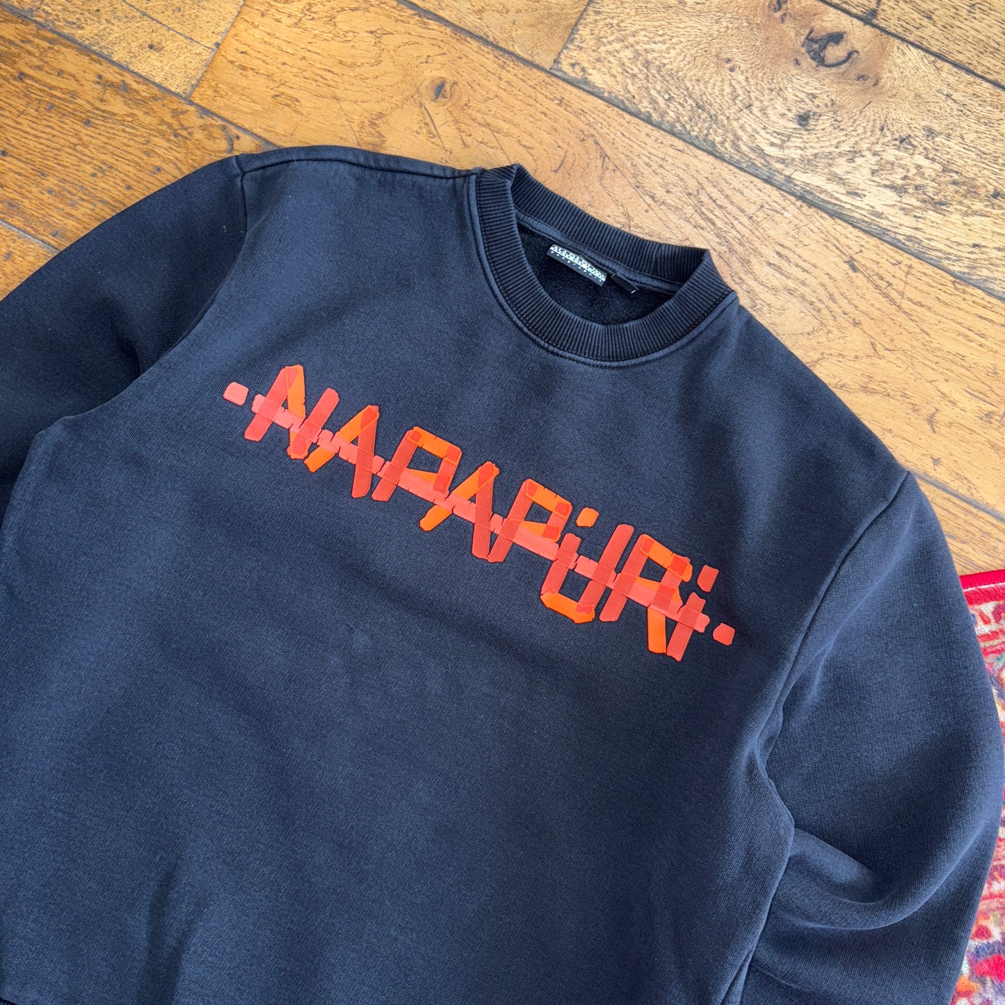 Vintage Napapijri Black Sweatshirt - S