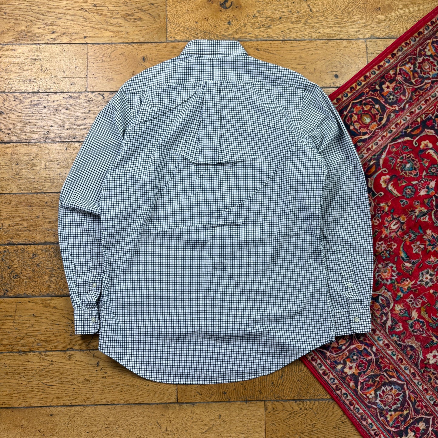 Vintage Ralph Lauren Black White Check Embroidered Shirt - M