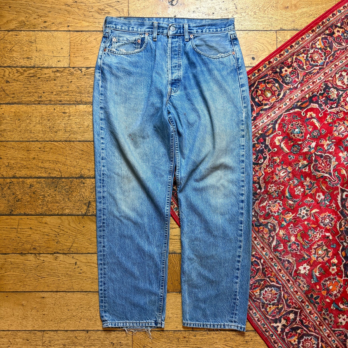 Vintage Levis 518 Straight Blue Denim Jeans - 36S
