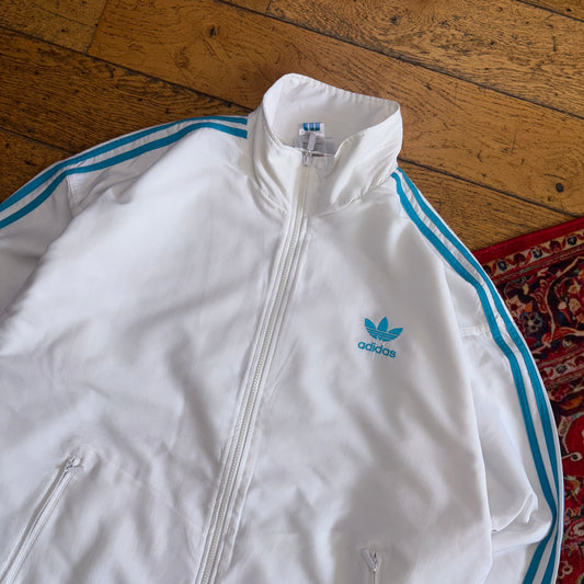 Vintage Adidas White Tracksuit Track Shell Windbreaker Jacket - 2XL