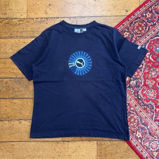 Vintage Puma Navy Graphic T-Shirt - L