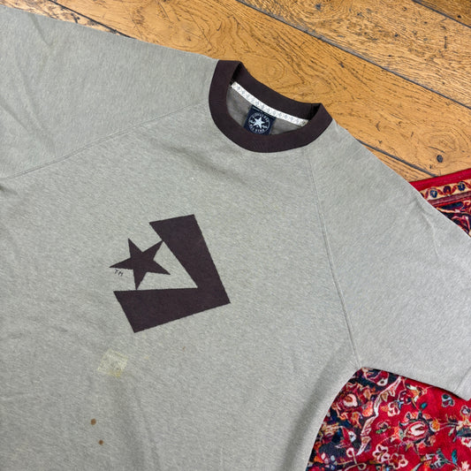 Vintage Converse Grey Brown Graphic T-Shirt - M