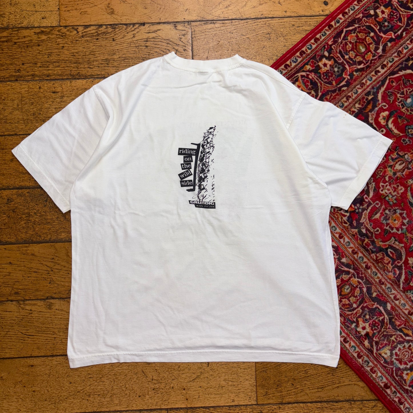 Vintage 1996 Mountain Bike Grundig White Single Stitch Graphic T-Shirt - L