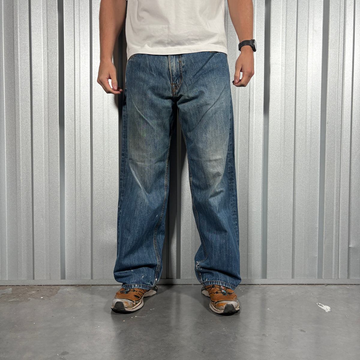 Rocawear Embroidered Hip Hop Y2K Blue Baggy Jeans - 34S