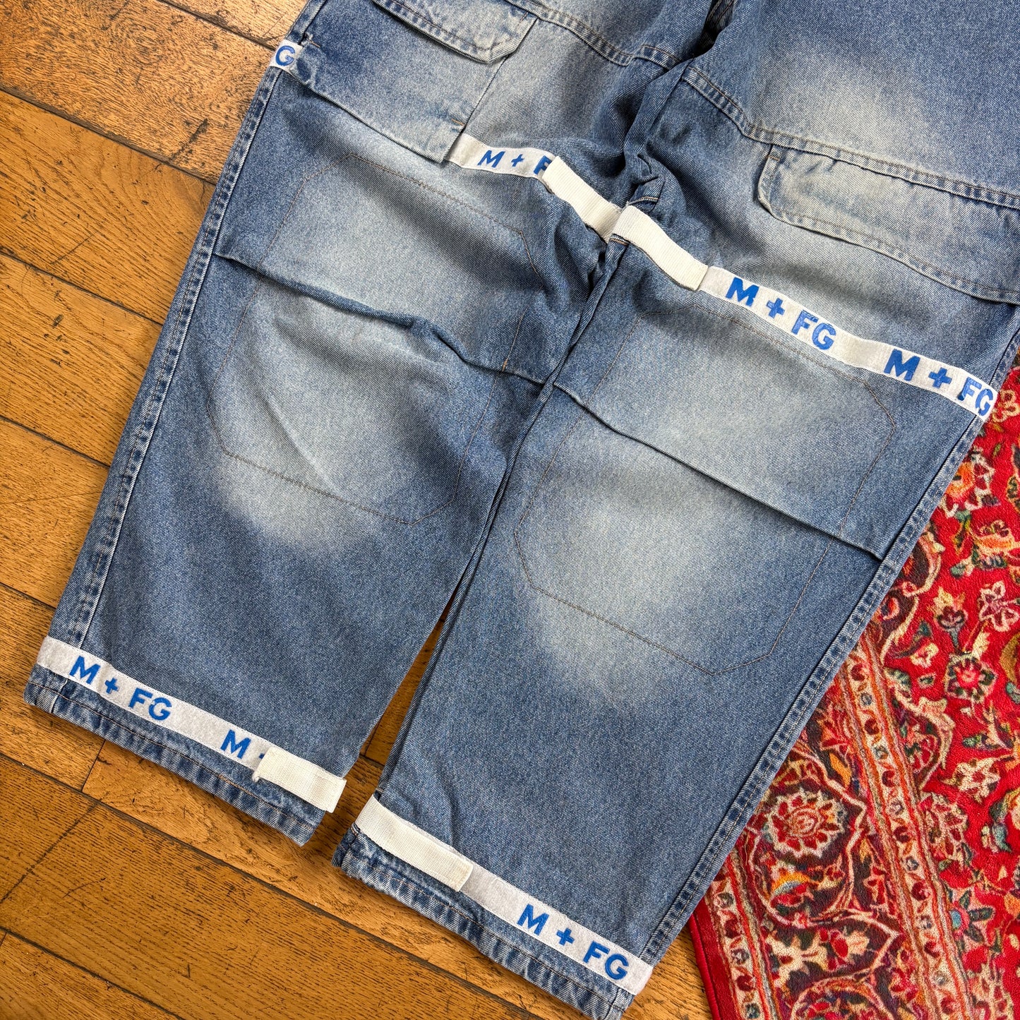 Vintage Marithe Francois Girbaud Blue Embroidered Y2K Hip Hop Baggy Jeans - 38