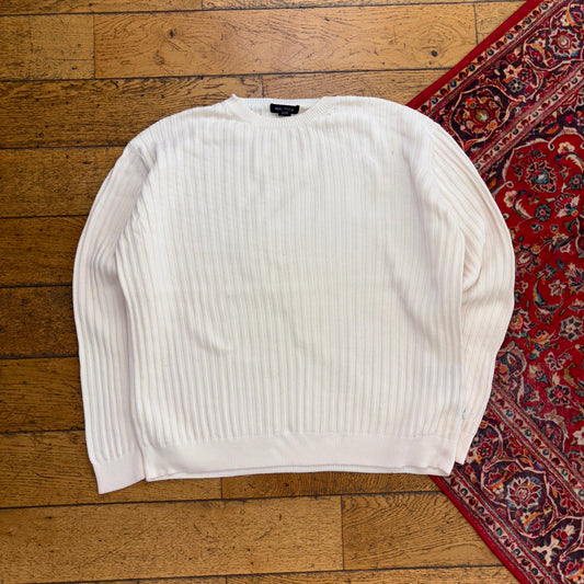 Vintage Nautica Cream Cable Knit Jumper - 2XL