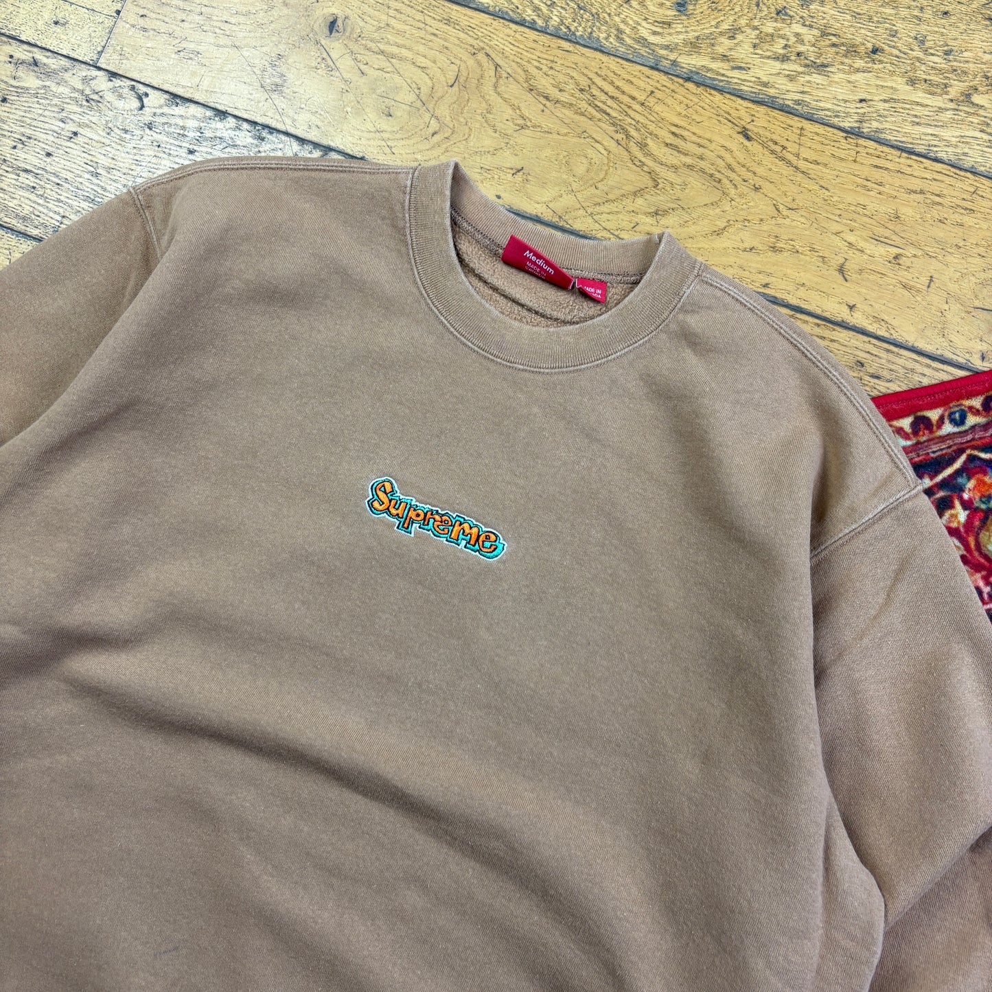 Vintage Supreme Brown Embroidered Sweatshirt - L