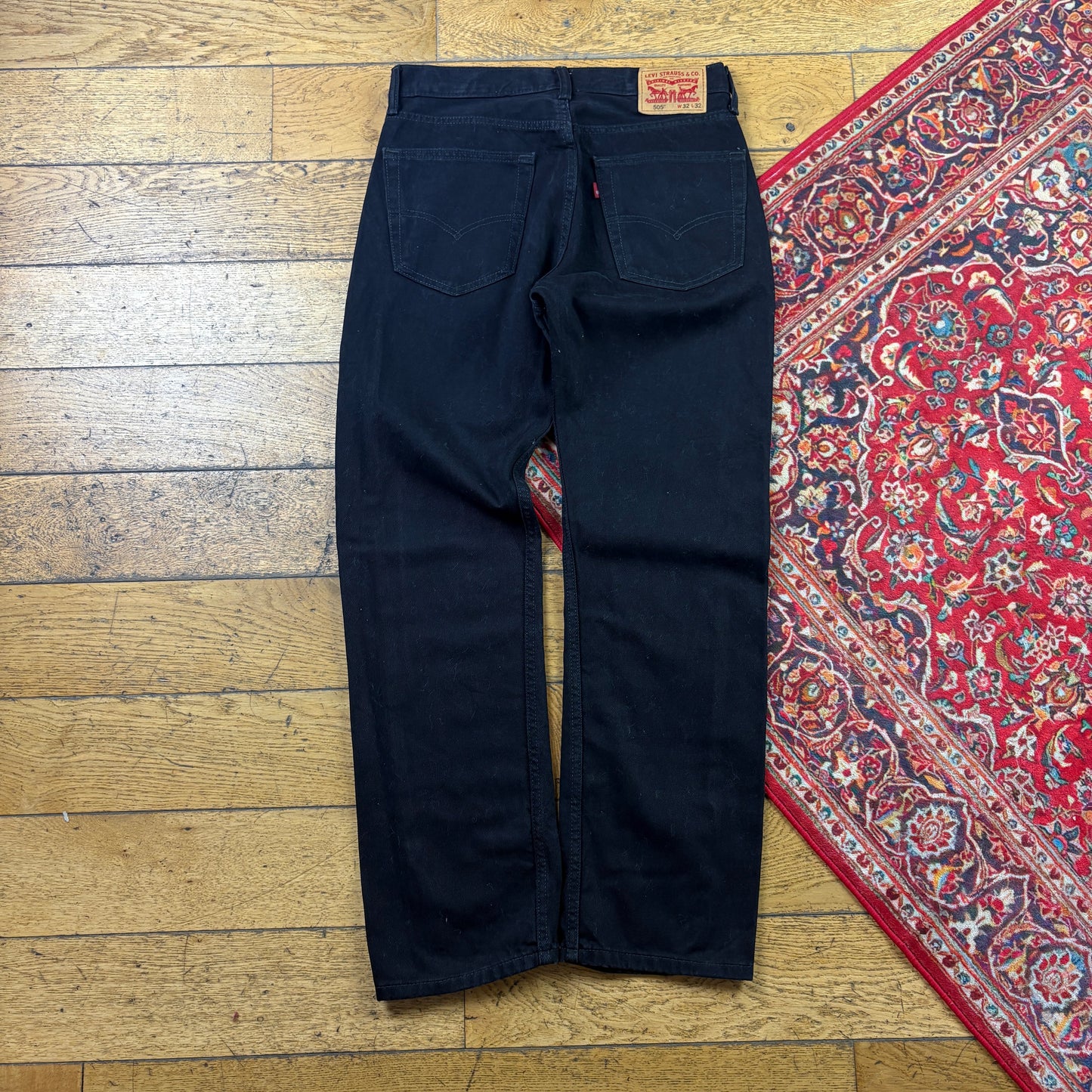 Vintage Levis 505 Straight Black Denim Jeans - 32