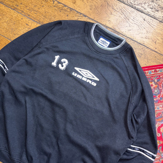 Vintage Umbro Black Embroidered Sweatshirt - L