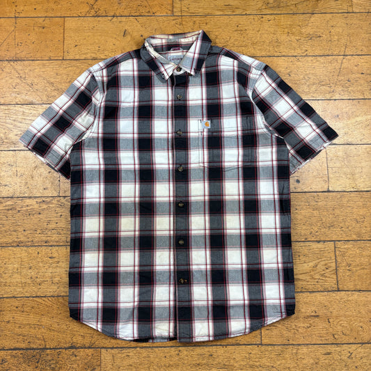 Vintage Carhartt Red Check Short Sleeve Workwear Shirt - M
