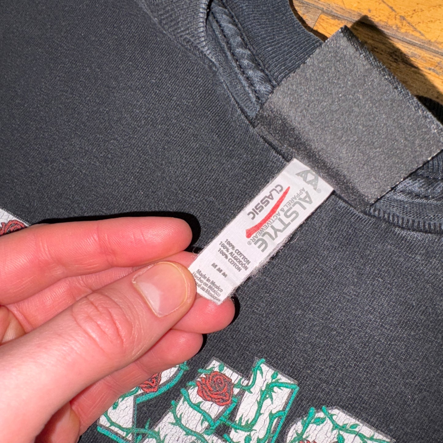 Vintage Thrasher Washed Black Skate Graphic T-Shirt - S