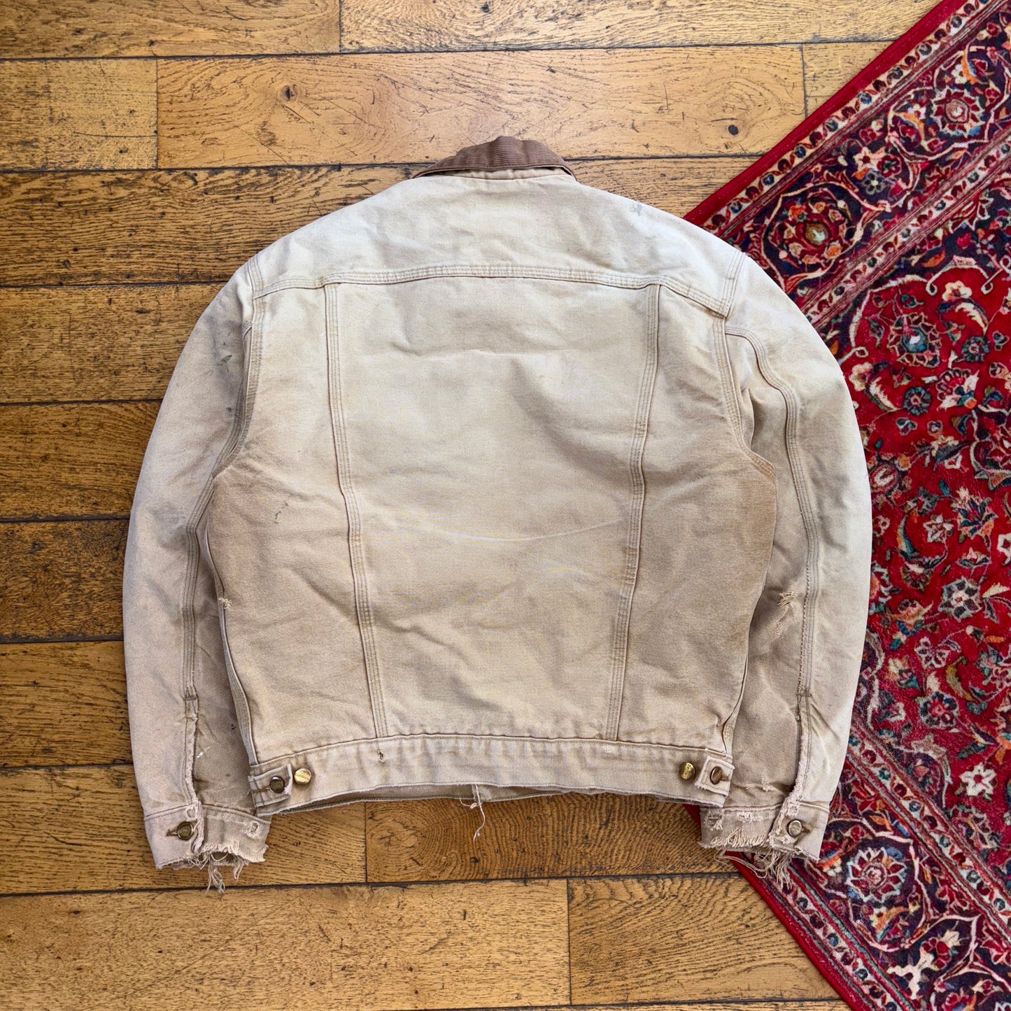 Vintage Carhartt Brown Trucker Distressed Thrashed Workwear Jacket - M