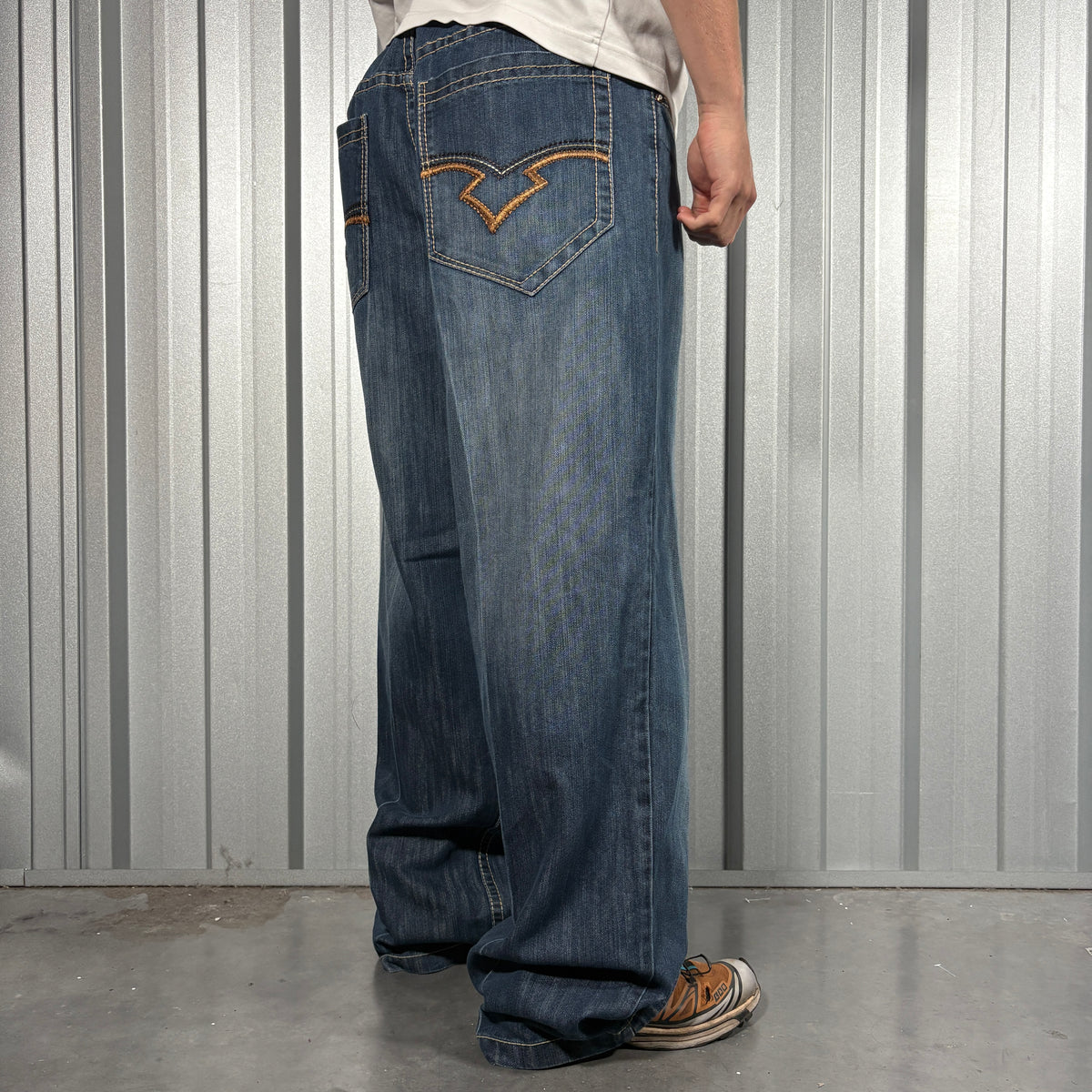 Southpole Embroidered Y2K Baggy Hip Hop blue Jeans - 42L
