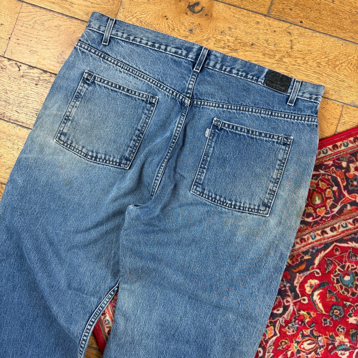 Vintage Levis Silver Tab Blue Y2K Hip Hop Baggy Jeans - 38