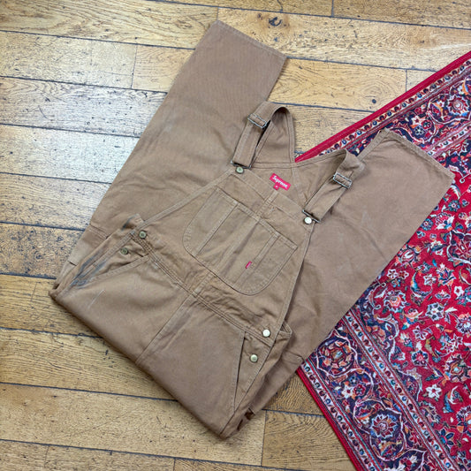 Supreme Brown Double Knee Workwear Dungarees - M