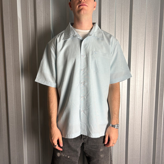 Vintage Quiksilver Blue Check Plaid Surfwear Short Sleeve Shirt - XL