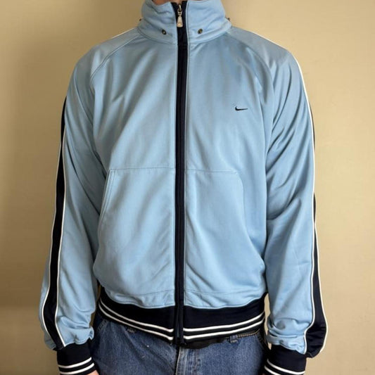 Vintage Nike Y2K Blue Track Jacket - M