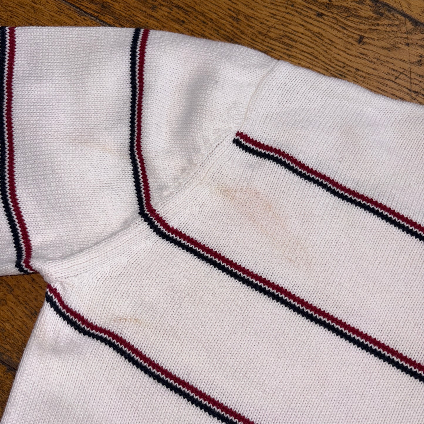 Vintage Nautica White Stripe Embroidered Knit Jumper - L
