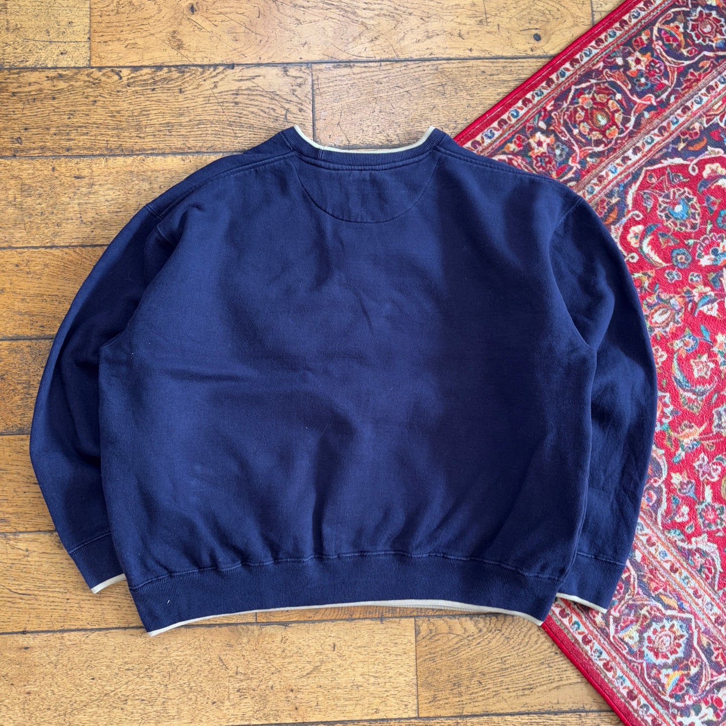 Vintage 90s Navy Hunting Nature Embroidered Sweatshirt - XL