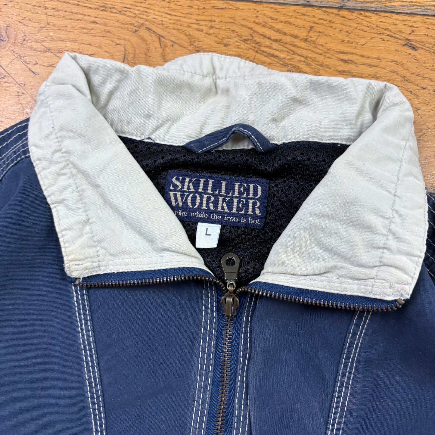 Vintage Navy Windbreaker Workwear Parka Jacket - L