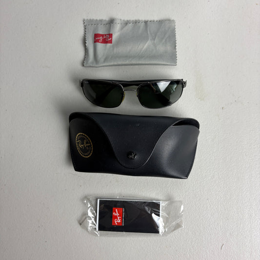 Ray Ban Black Aviator RB3445 Gun Metal Sunglasses