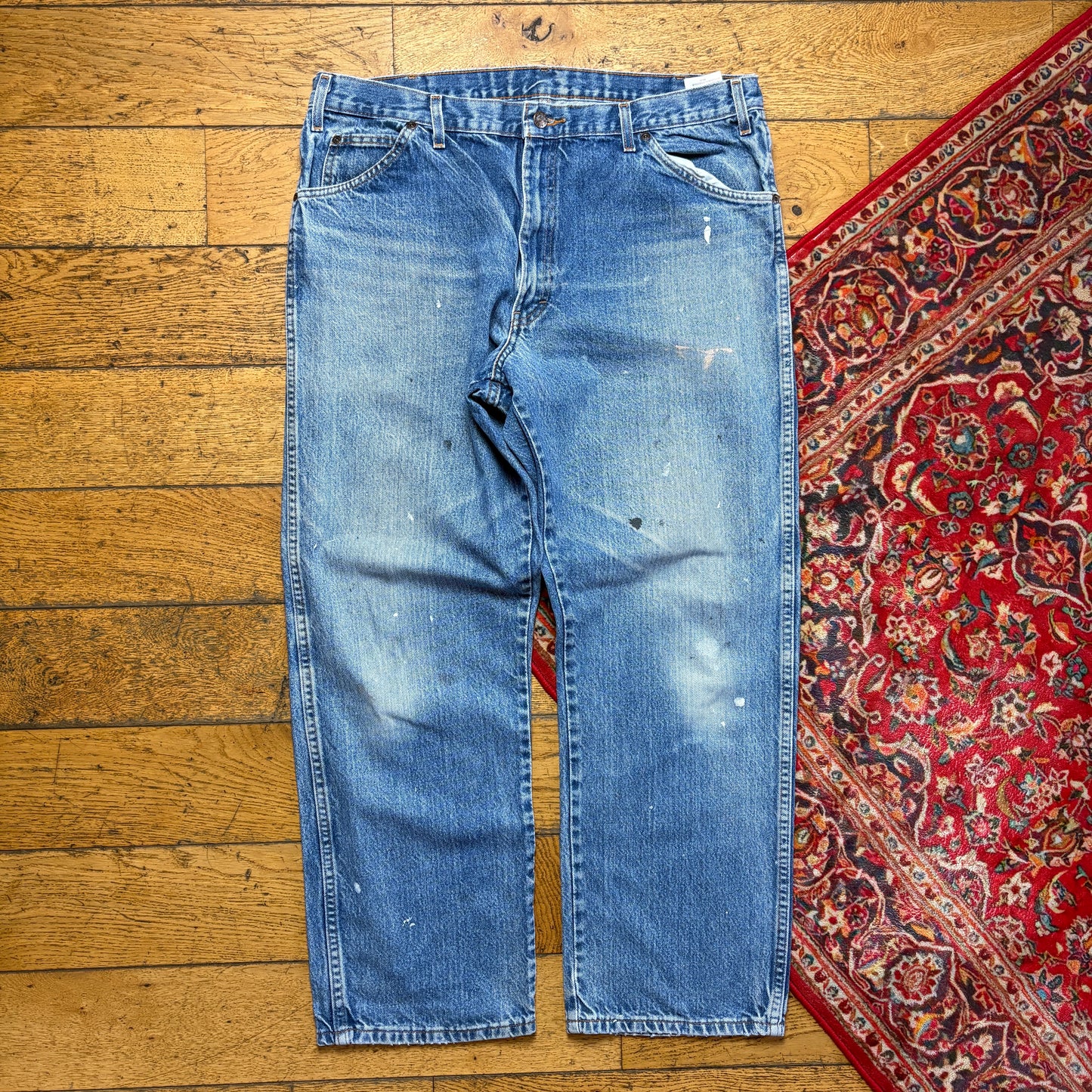 Vintage Dickies Workwear Carpenter Baggy Blue Jeans - 38S
